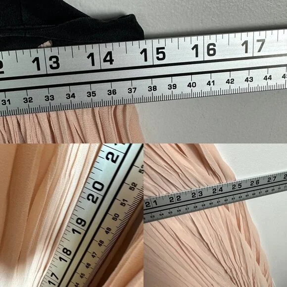 Aritzia Le Fou Couvin Dress Blush‎ Pink Black Silk Size XXS Halter Maxi Bohemian - Picture 11 of 12